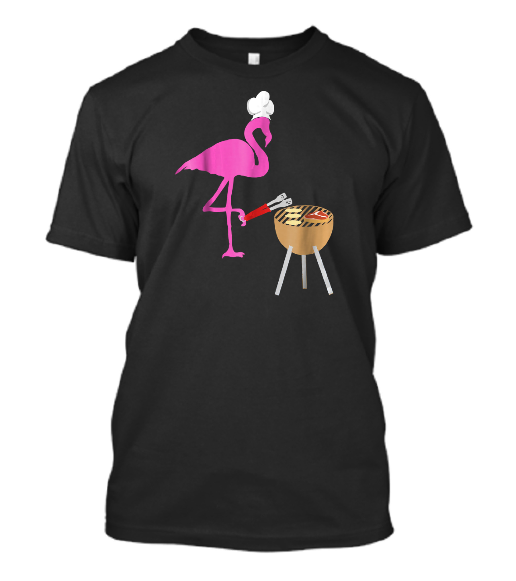 BBQ Flamingos Pink Birds Grilling Chef Grillma T-Shirt