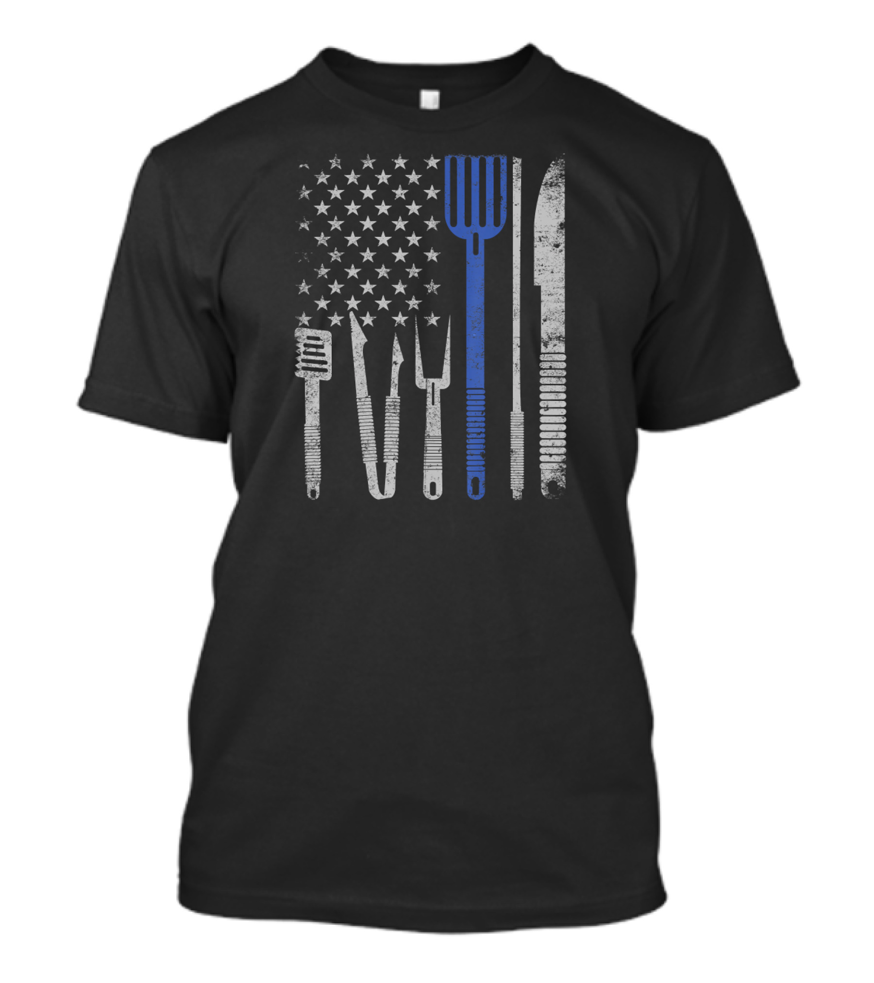 BBQ Grill Tools USA Flag Cooking Chef T-Shirt