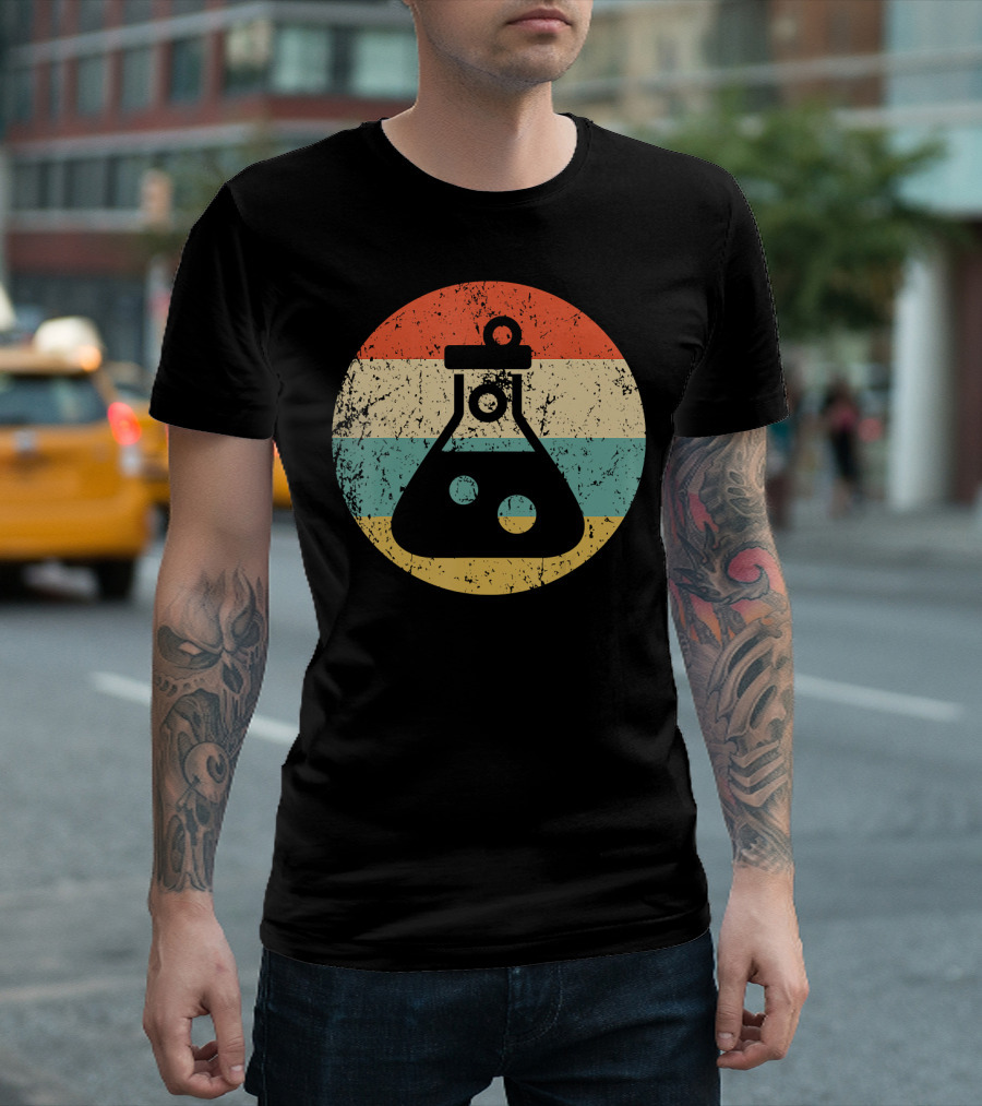 Chemist Scientist Test Tube Retro Vintage Science Flask T-Shirt