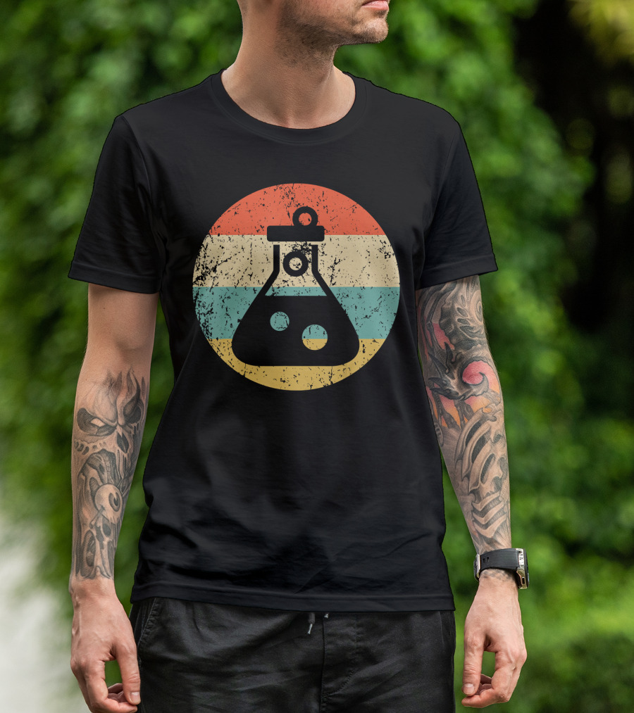 Chemist Scientist Test Tube Retro Vintage Science Flask T-Shirt