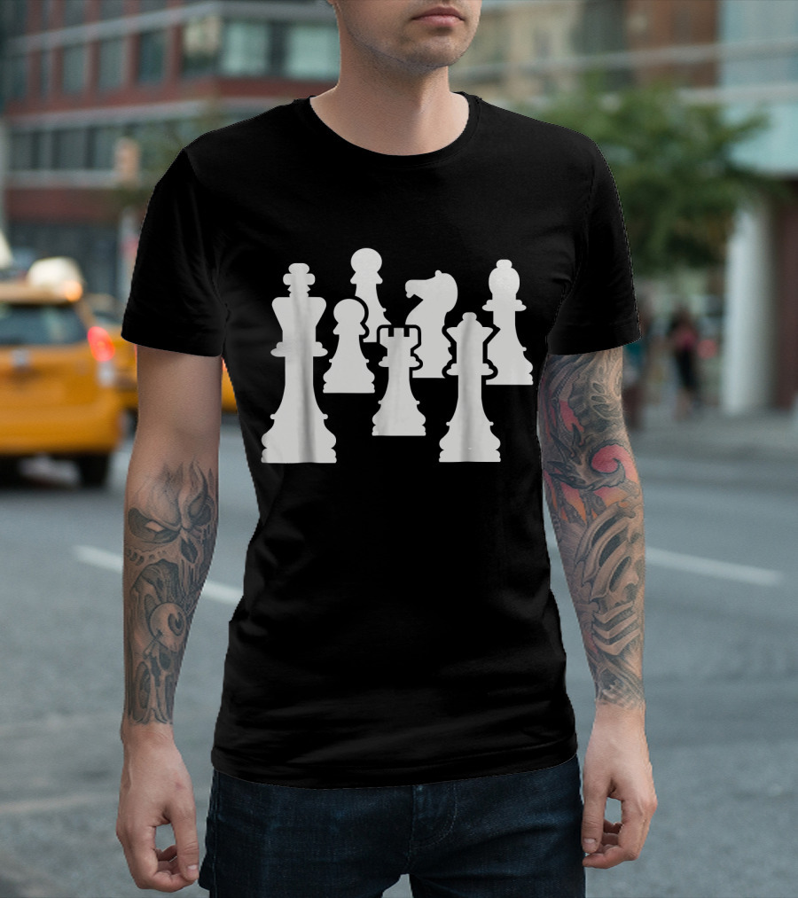 Chess Pieces Strategic Game Icons T-Shirt