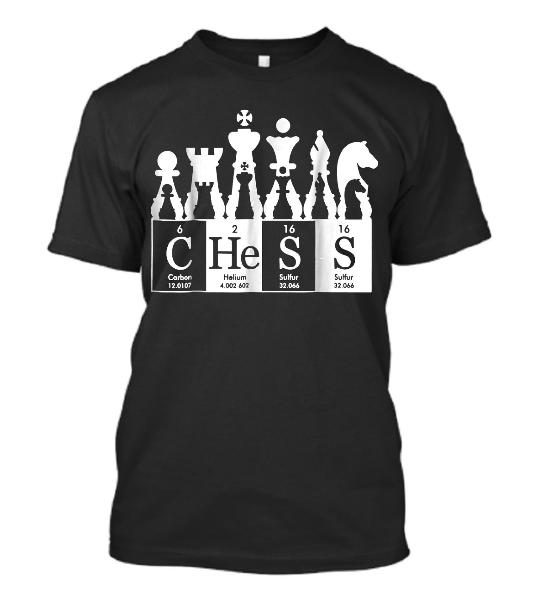 Chess Helium Carbon Sulfur Periodic Table Elements T-Shirt