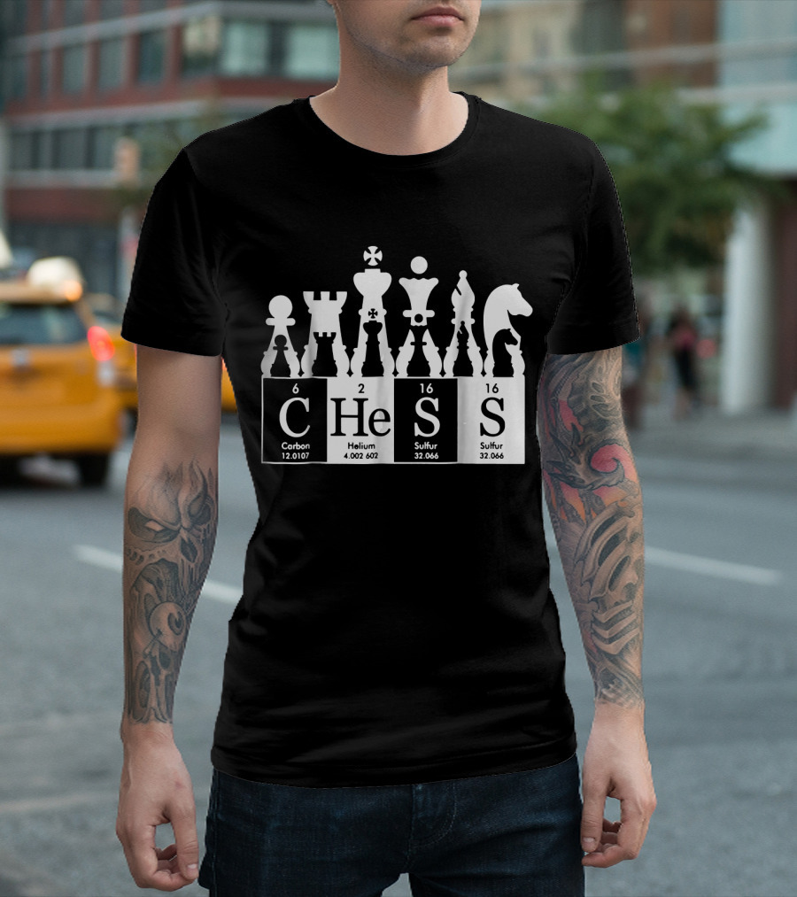 Chess Helium Carbon Sulfur Periodic Table Elements T-Shirt