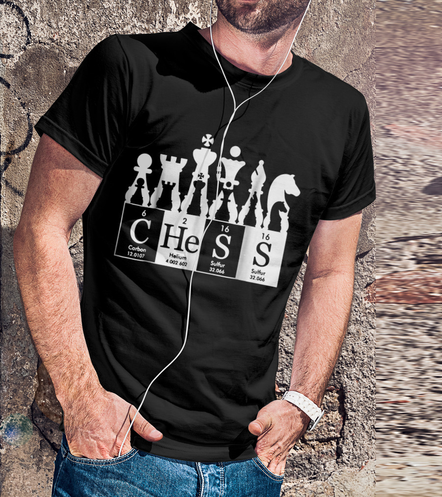 Chess Helium Carbon Sulfur Periodic Table Elements T-Shirt