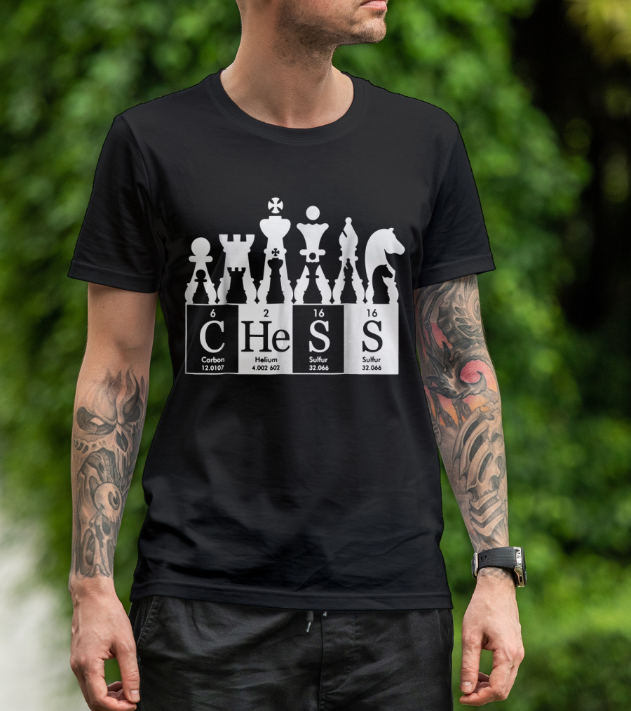 Chess Helium Carbon Sulfur Periodic Table Elements T-Shirt