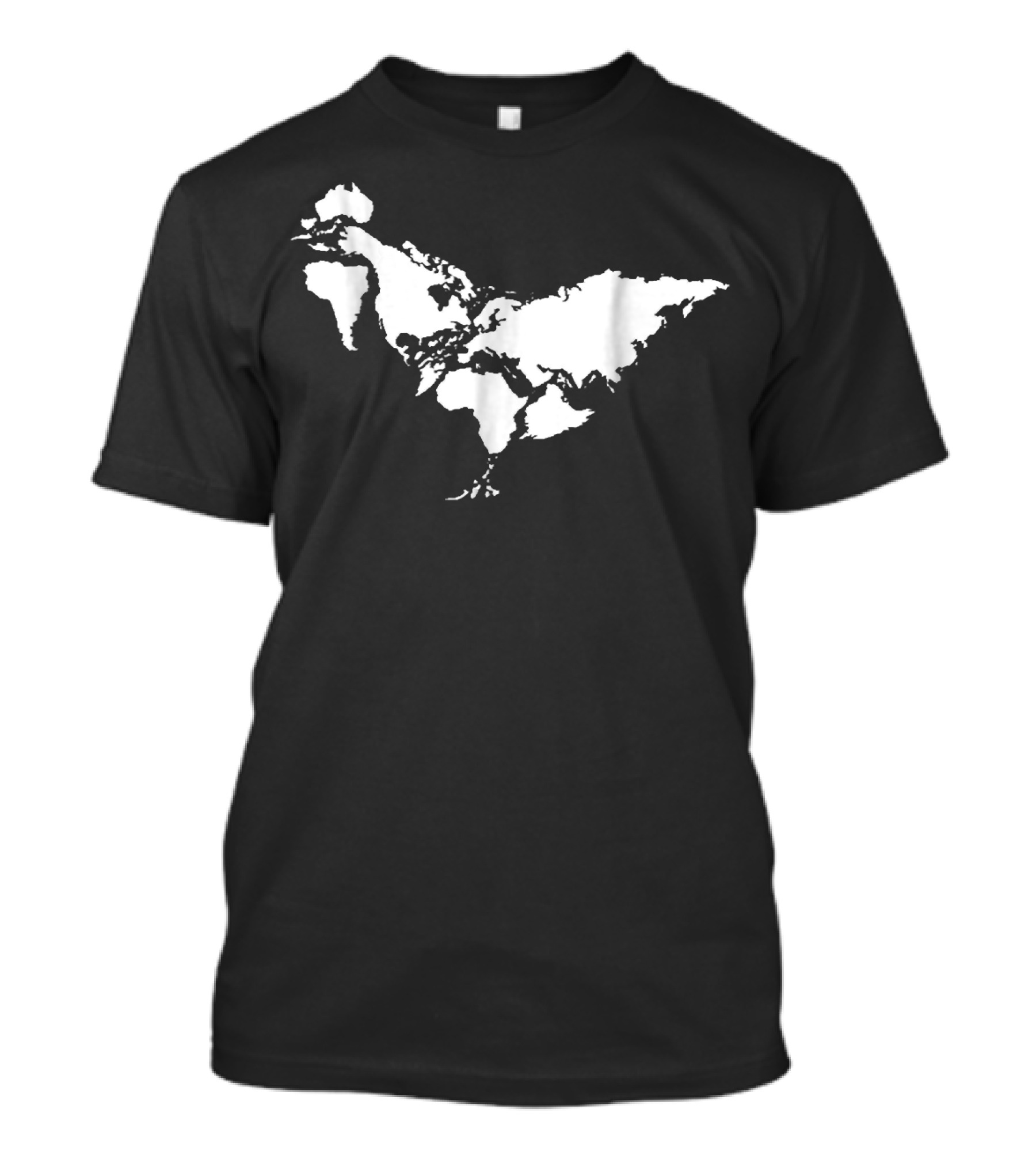 Chicken Shaped World Map Girt Chicken T-Shirt