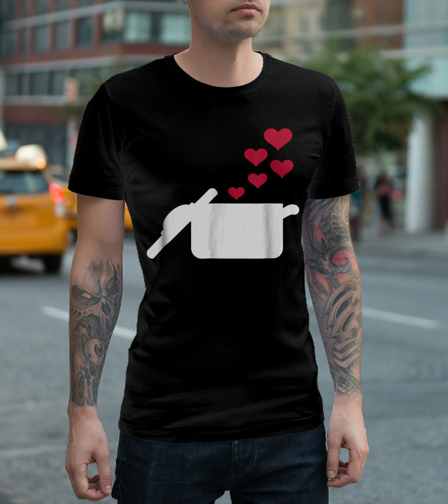 Heart Shapes Rising from Cooking Pot T-Shirt