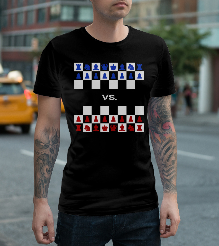 Cyber Security Blue vs. Red Chess Board Strategic Battle T-Shirt