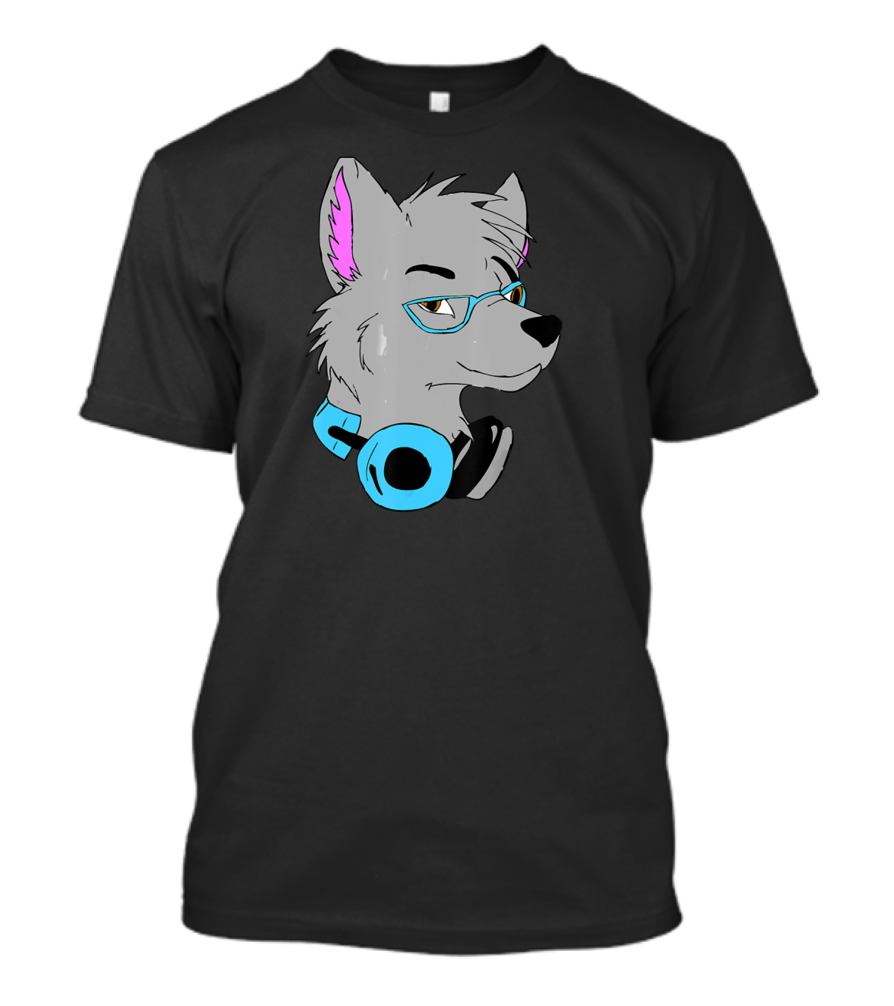 Djing DJ Wolf Furry With Headphones Tail Ears T-Shirt