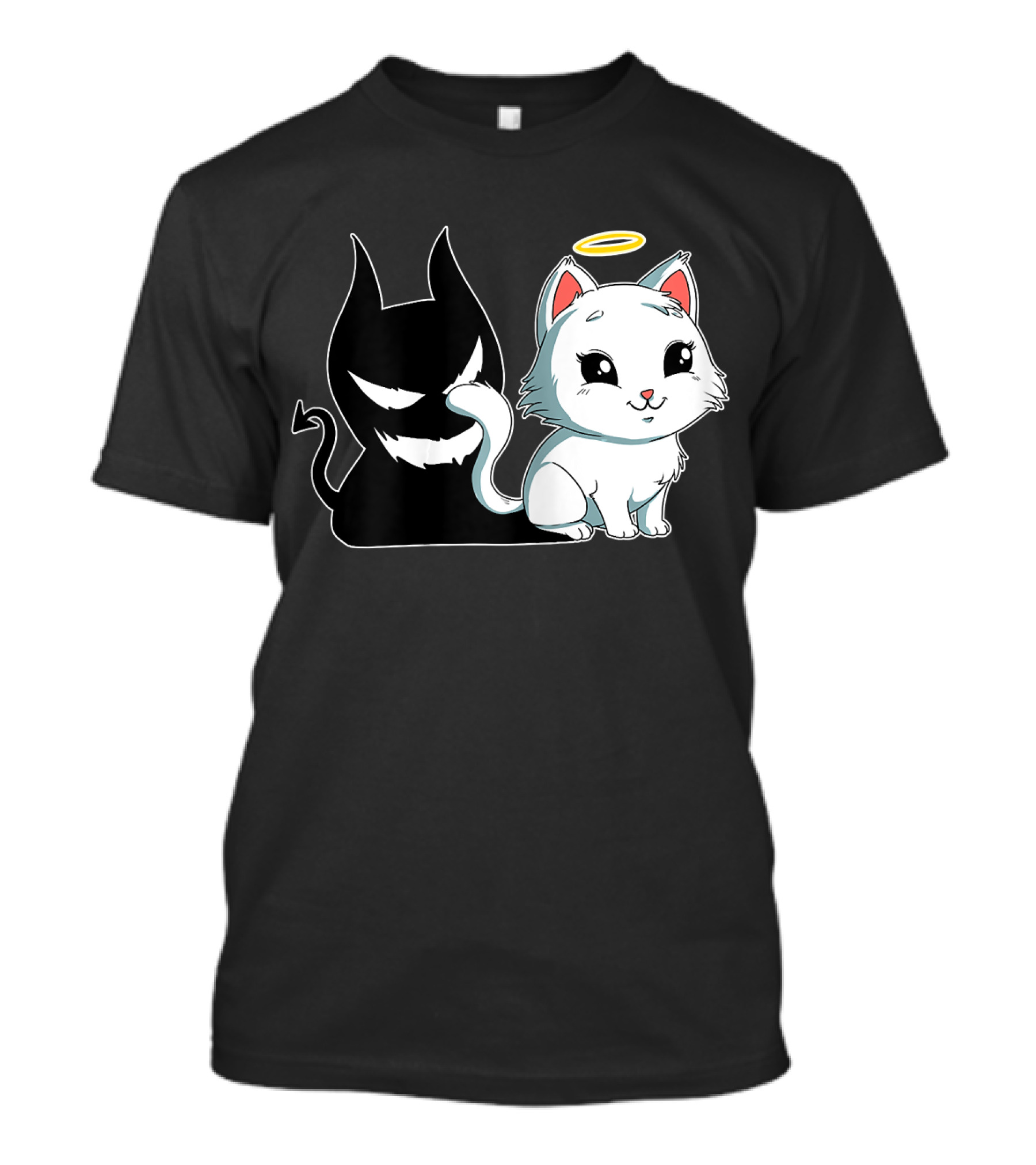 Angel Devil Cat Funny Sweet Dearl T-Shirt