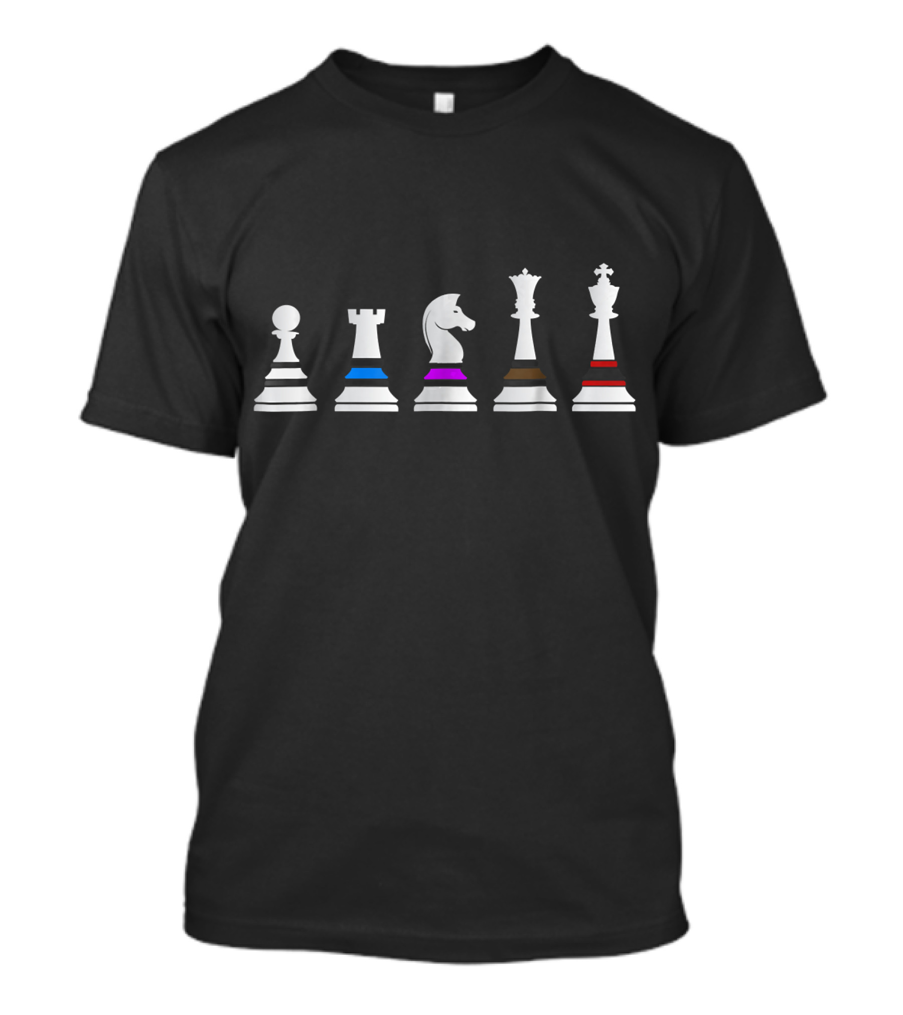 Funny Chess Jiu Jitsu BJJ Jujit With Colorful Chess Pieces T-Shirt