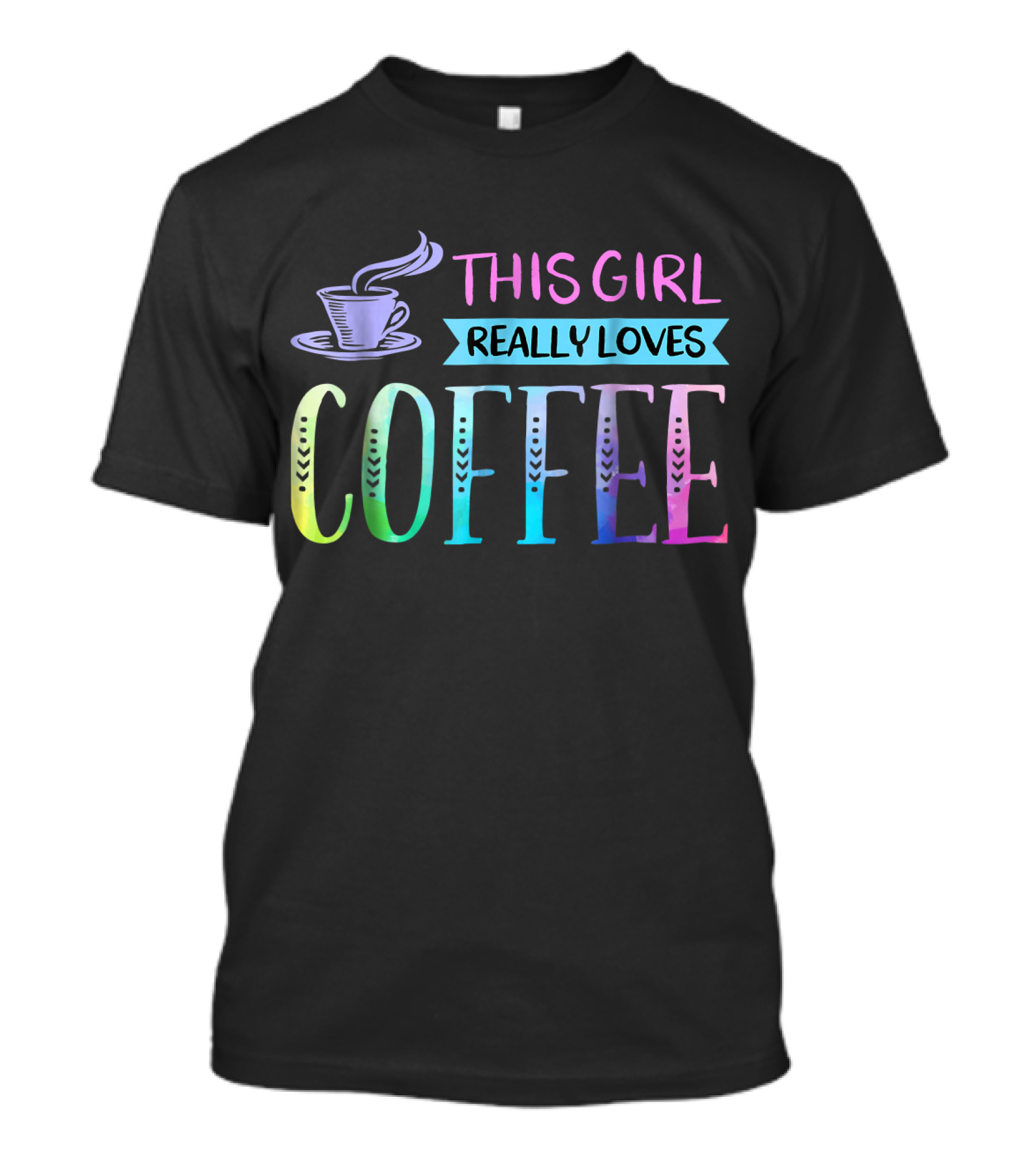 This Girl Really Loves Coffee Rainbow T-Shirt