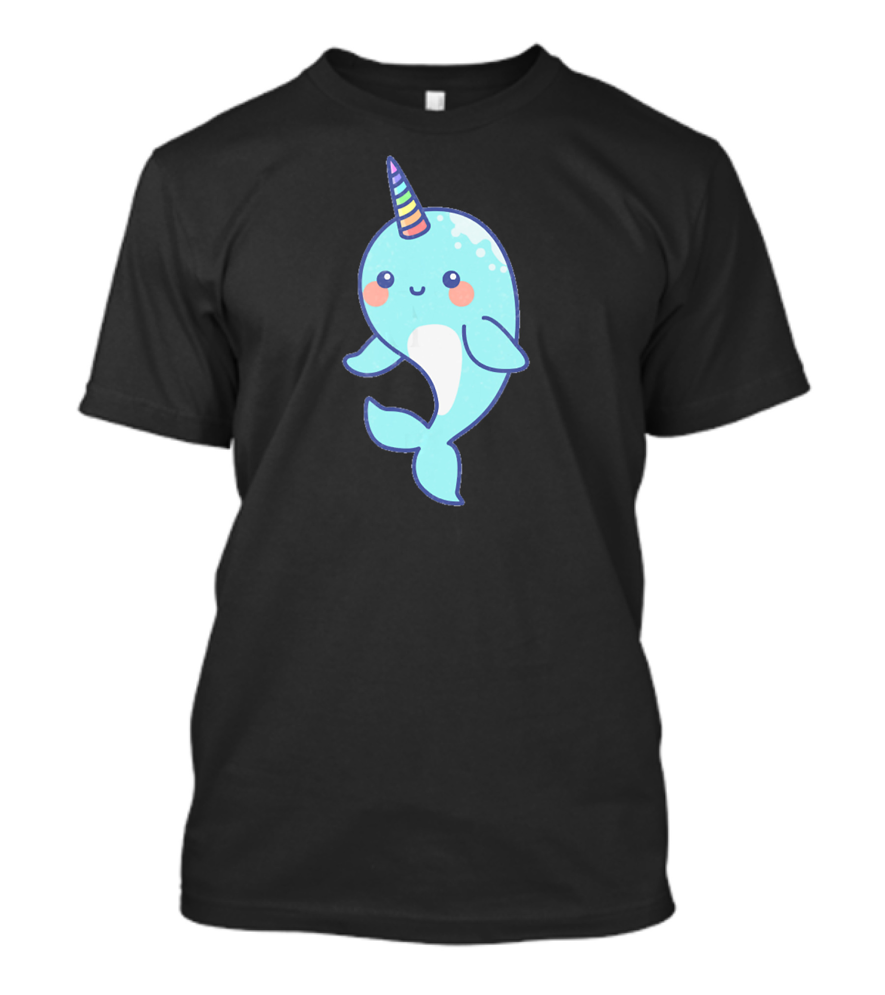 Funny Unicorns Of The Sea Narwhal Rainbow Horn Cute Cartoon T-Shirt