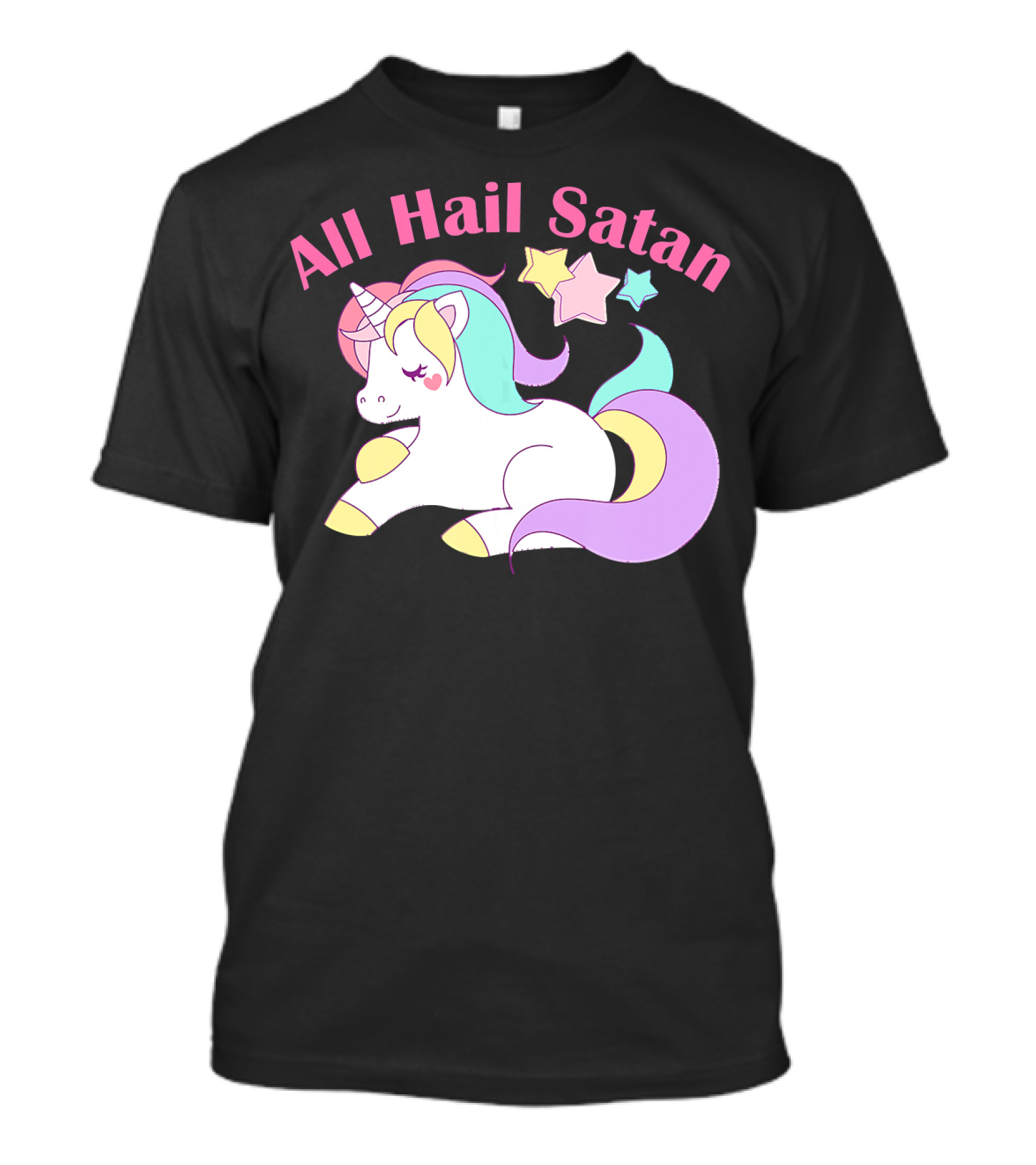 All Hail Satan Pastel Goth Kawaii Unicorn Death Metal T-Shirt