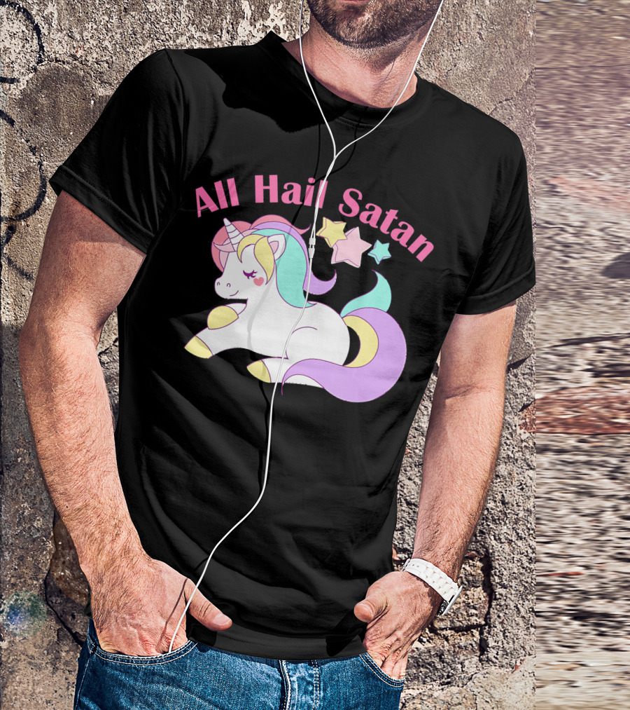 All Hail Satan Pastel Goth Kawaii Unicorn Death Metal T-Shirt