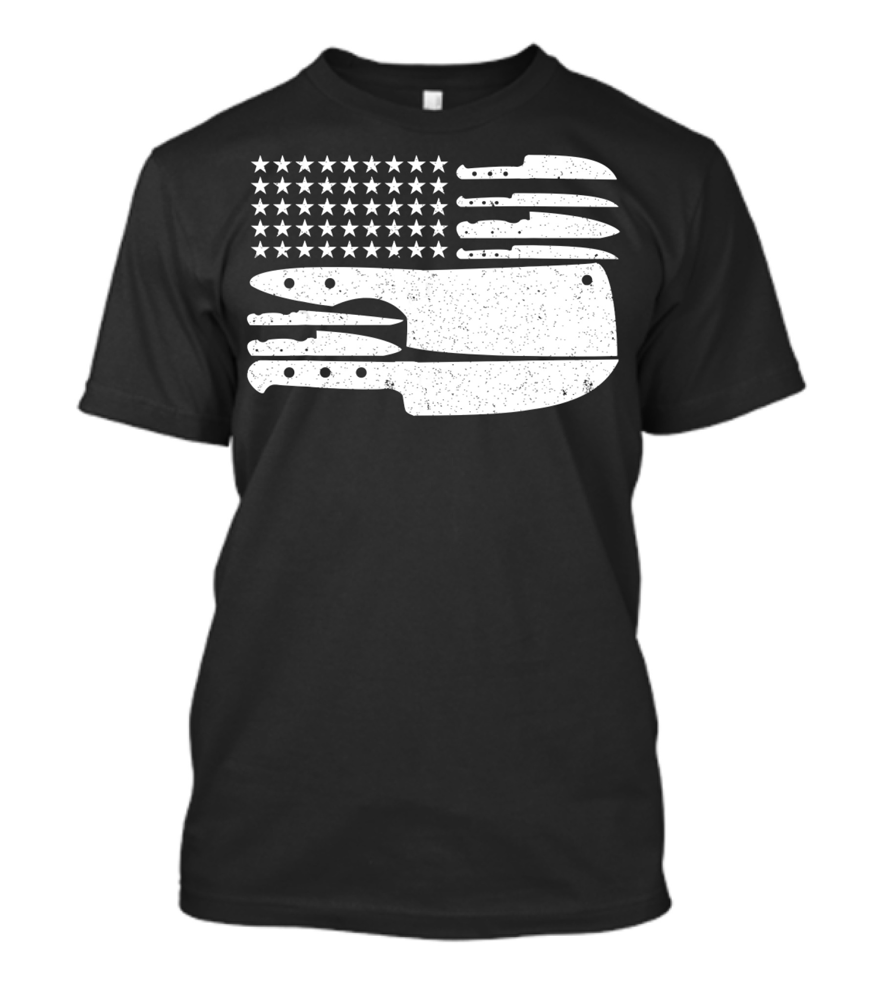 Patriotic Chef American Flag Cleaver Knife T-Shirt