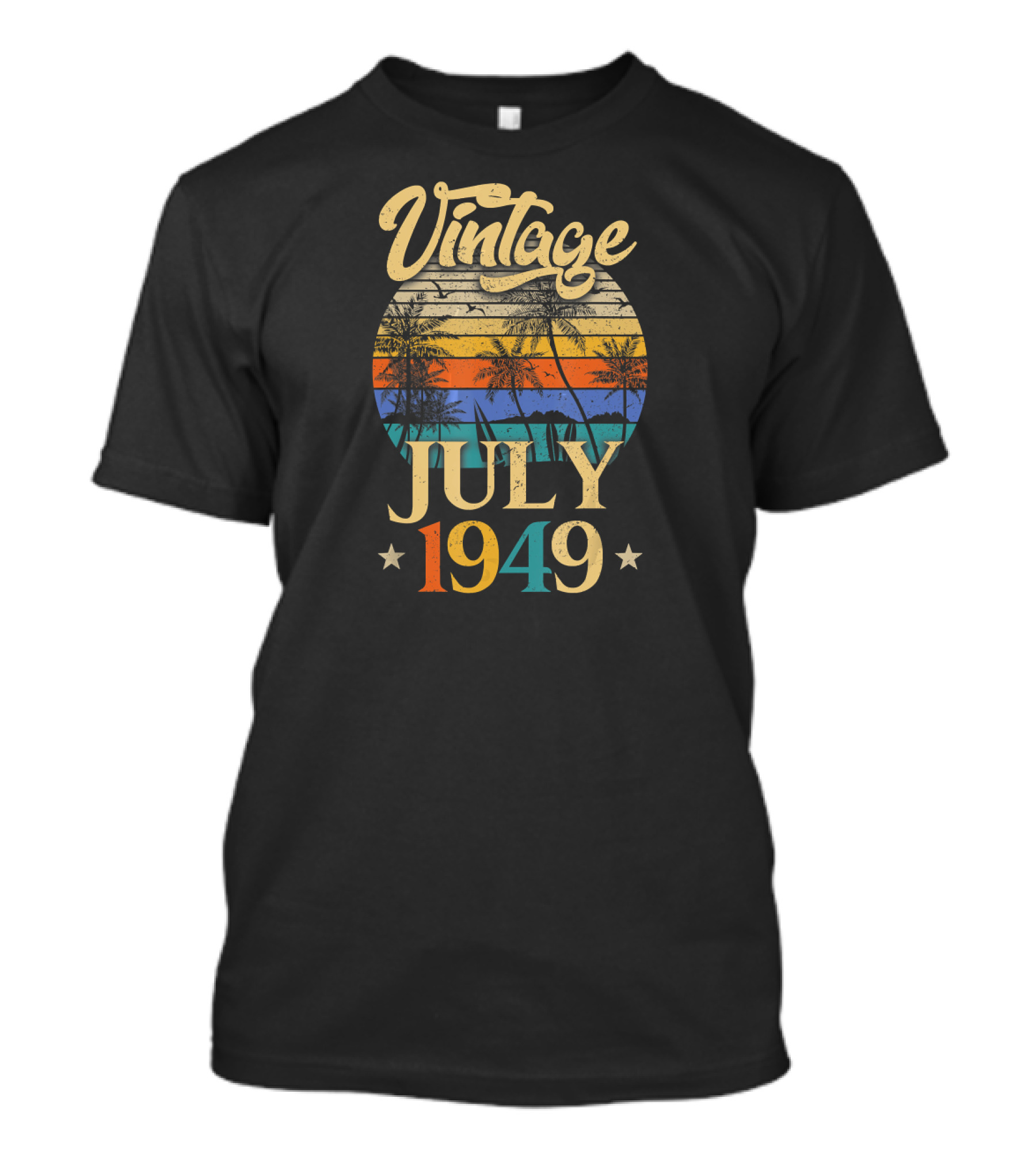 Vintage July 1949 Retro Classic Sunset Palm Trees T-Shirt