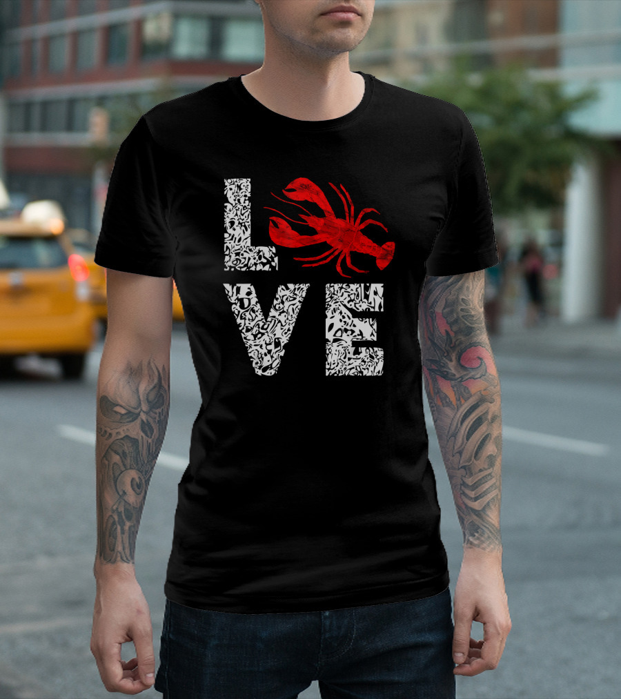 LOVE River Cajun Crawfish Crayfish Crab Boils T-Shirt