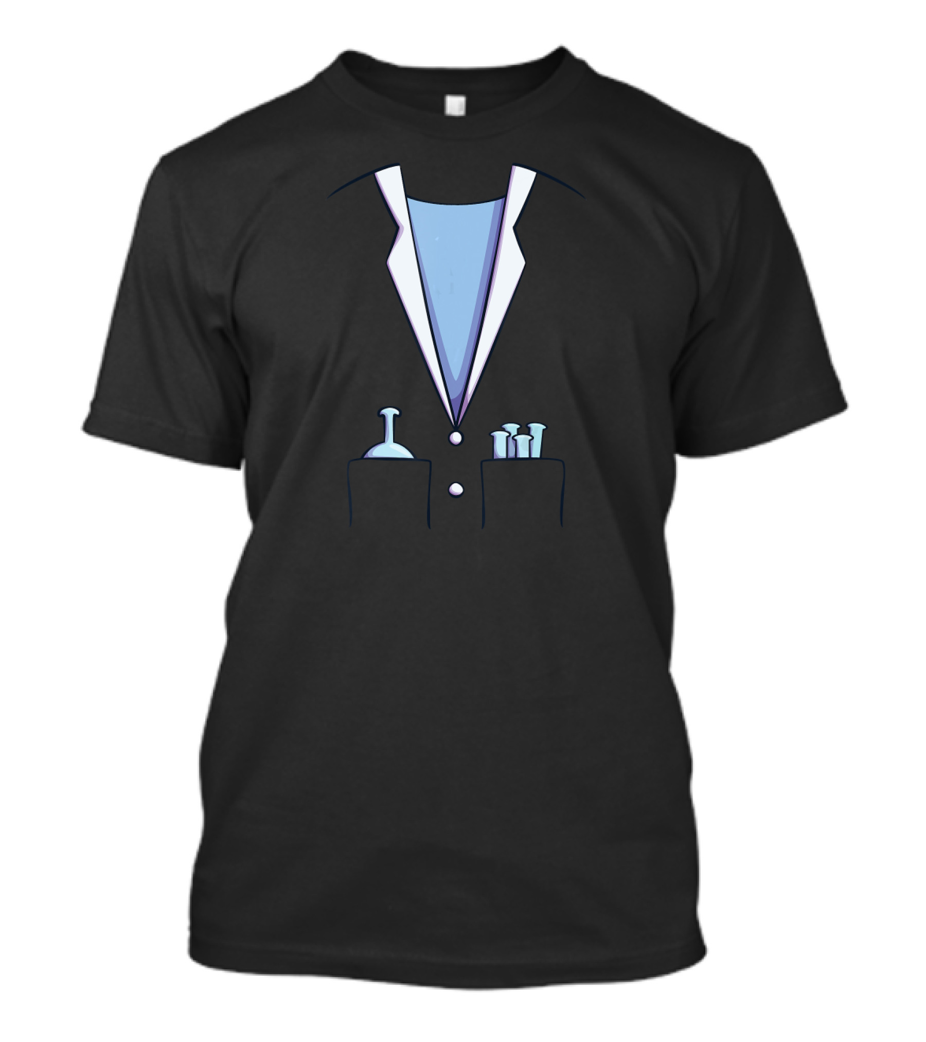 Scientist Lab Coat With Beakers And Test Tubes T-Shirt