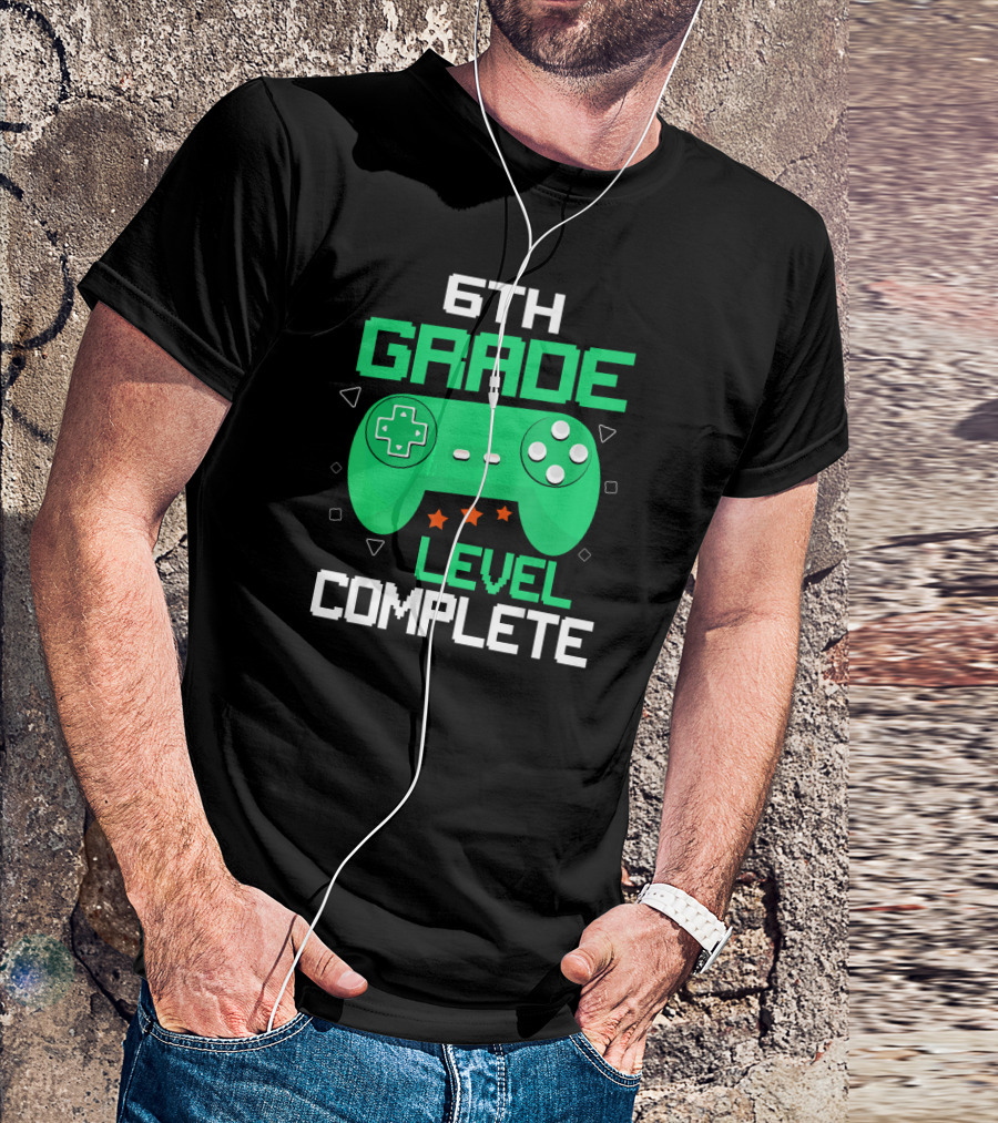 6th Grade Level Complete Gamer Gaming Controller T-Shirt