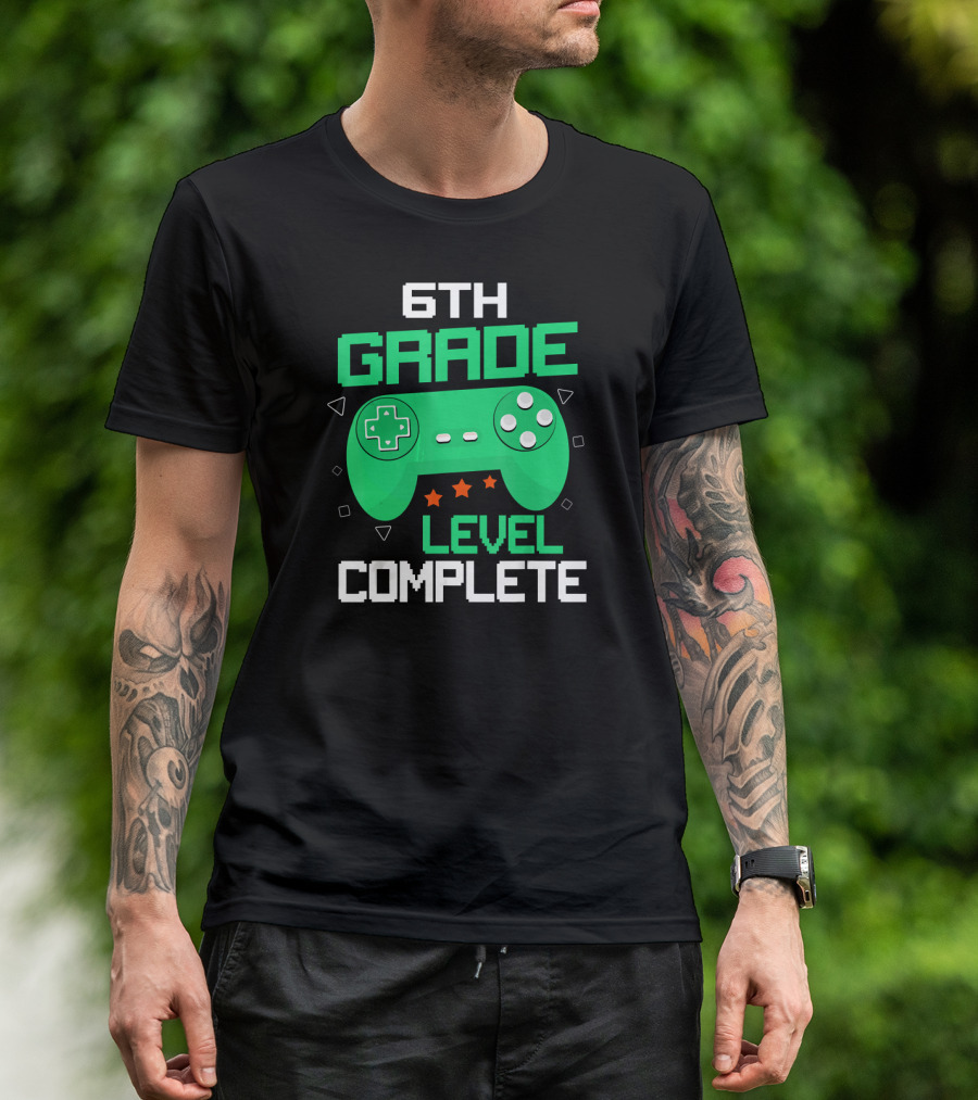 6th Grade Level Complete Gamer Gaming Controller T-Shirt