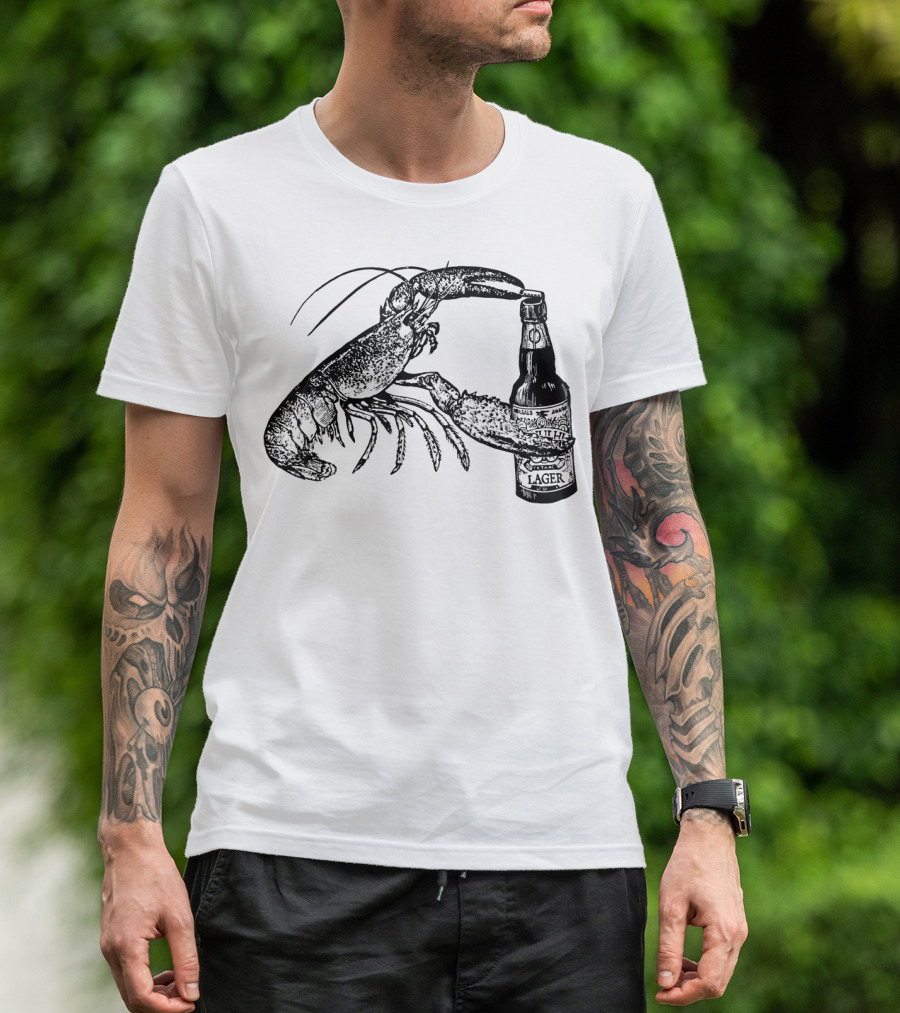 Beer Drinking Lobster Enjoying Craft Lager T-Shirt