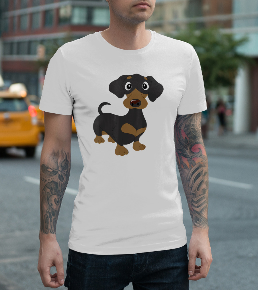 Black And Tan Dachshund Wiener Dog Cartoon Pup Brown Pfl119b2622 T-Shirt