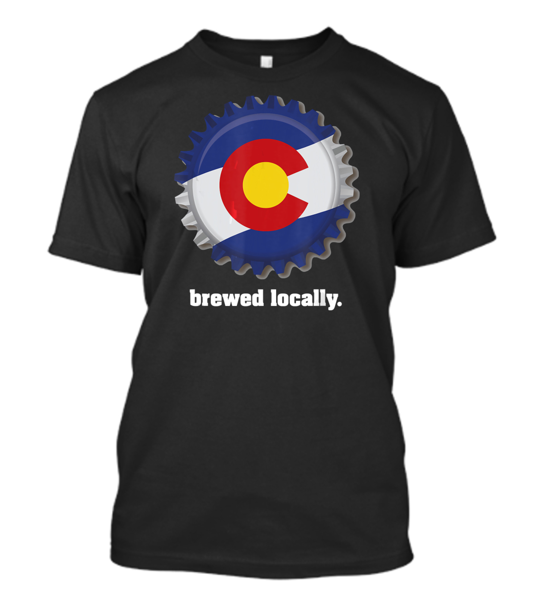 Colorado Craft Beer Brewery Brewed Locally Bottle Cap T-Shirt