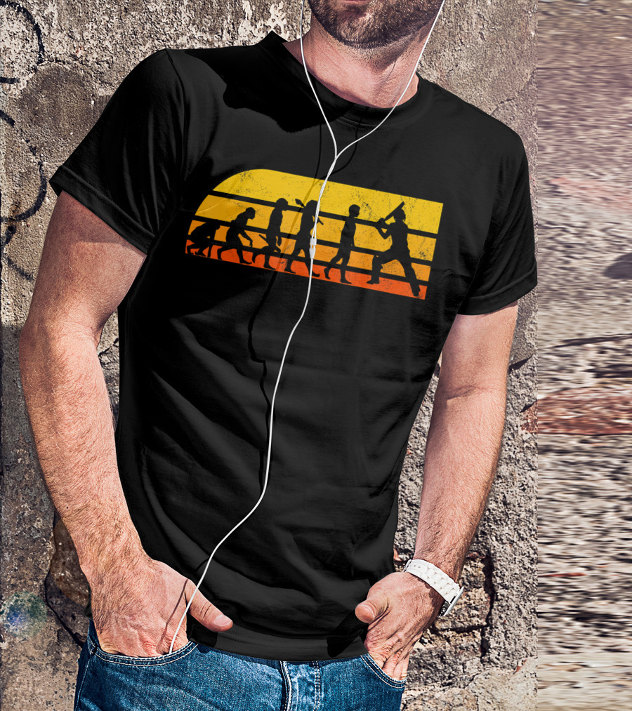 Cricket Player Coach Cricketer Evolution Retro T-Shirt