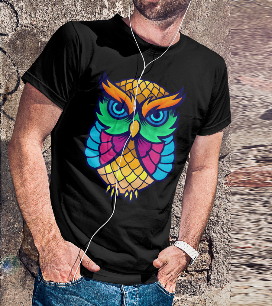 Colorful Crochet Owl Owl Decor Owl T-Shirt