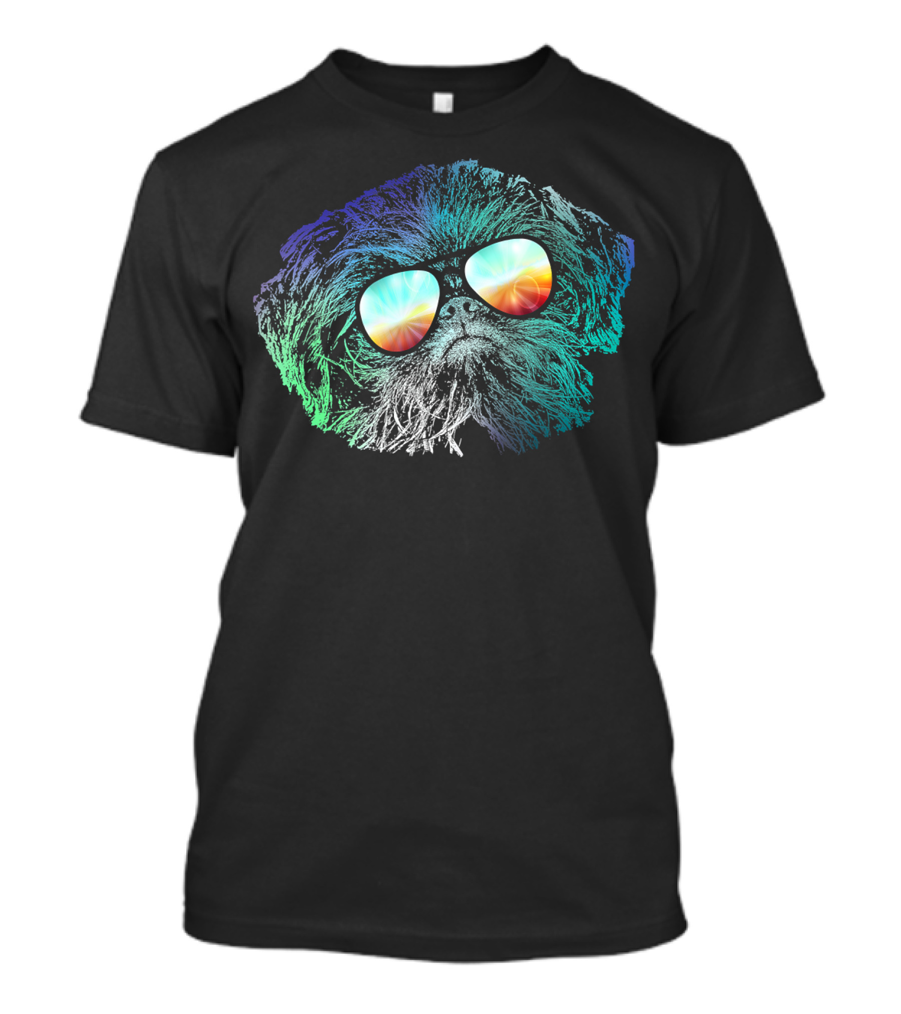 Brussels Griffon Disco Groovy Vibes With Psychedelic Sunglasses T-Shirt