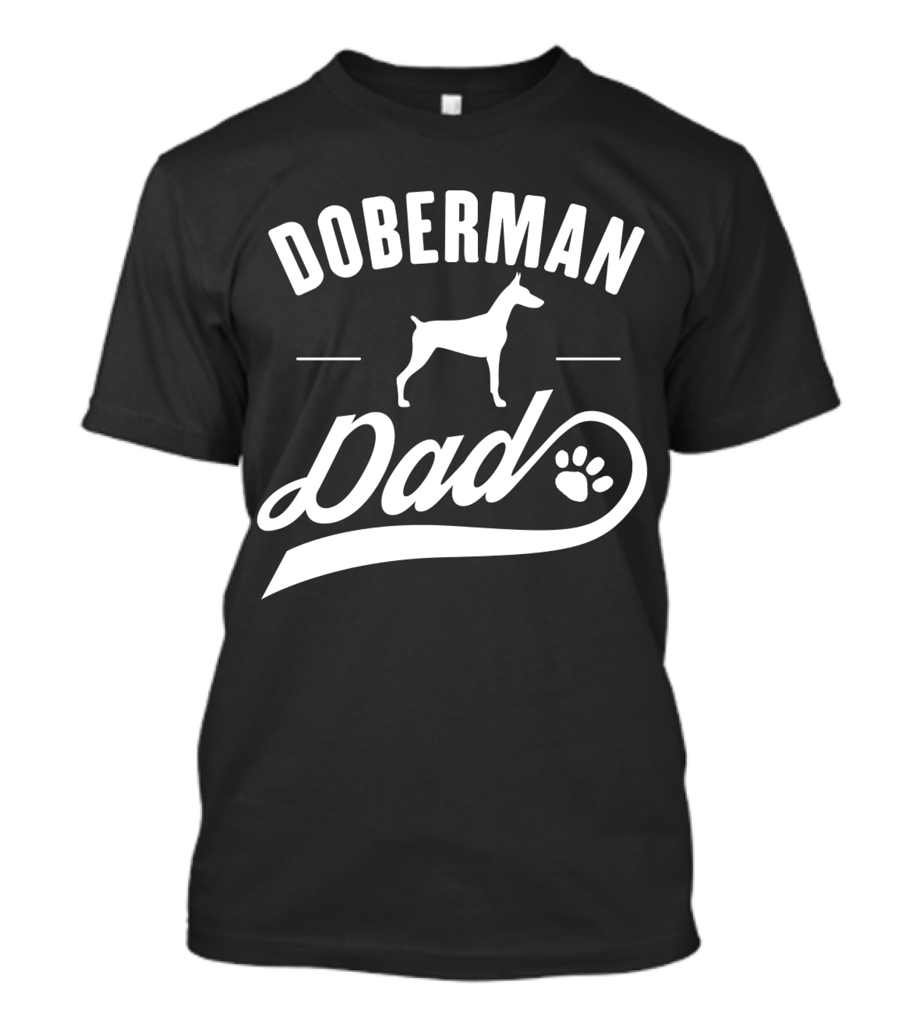 Doberman Dad Dog Owner Lover Paw Prints T-Shirt