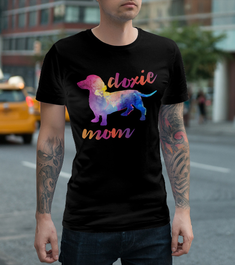 Doxie Mom Watercolor Dog T-Shirt