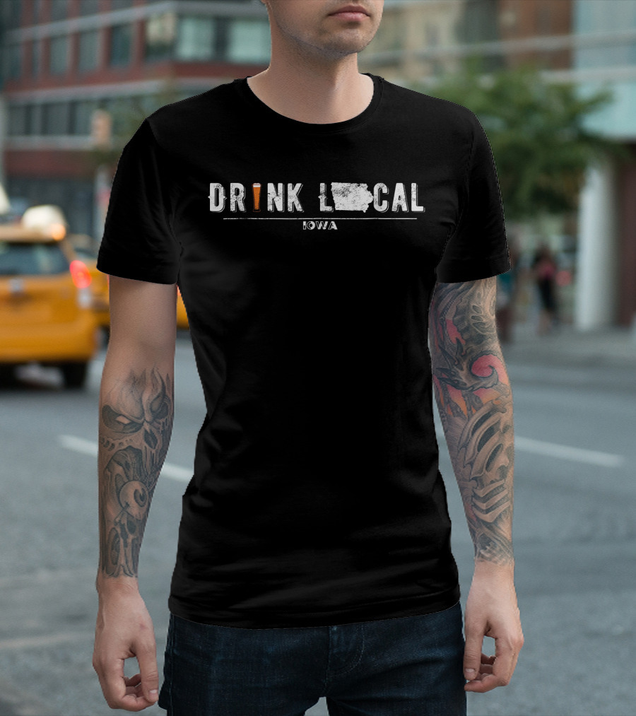 Drink Craft Beer Drink Local Iowa Map Icon Pint Glass T-Shirt
