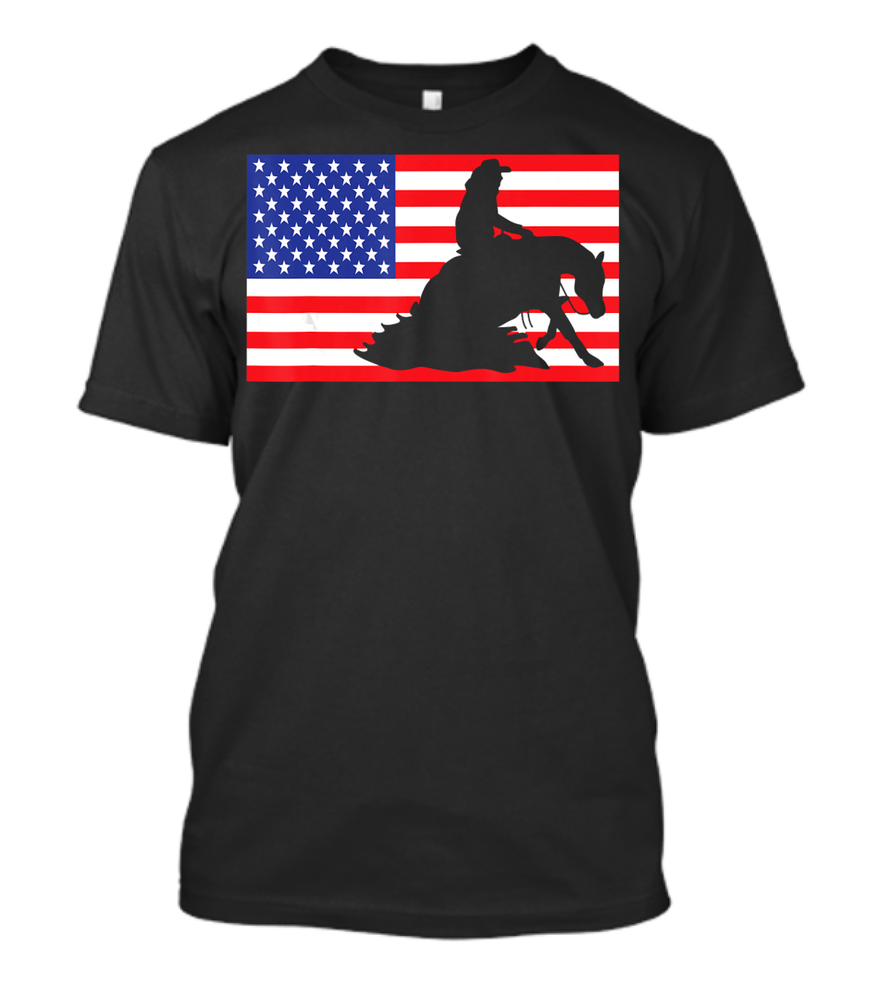 Reining Horse American Flag Horseback Riding USA T-Shirt