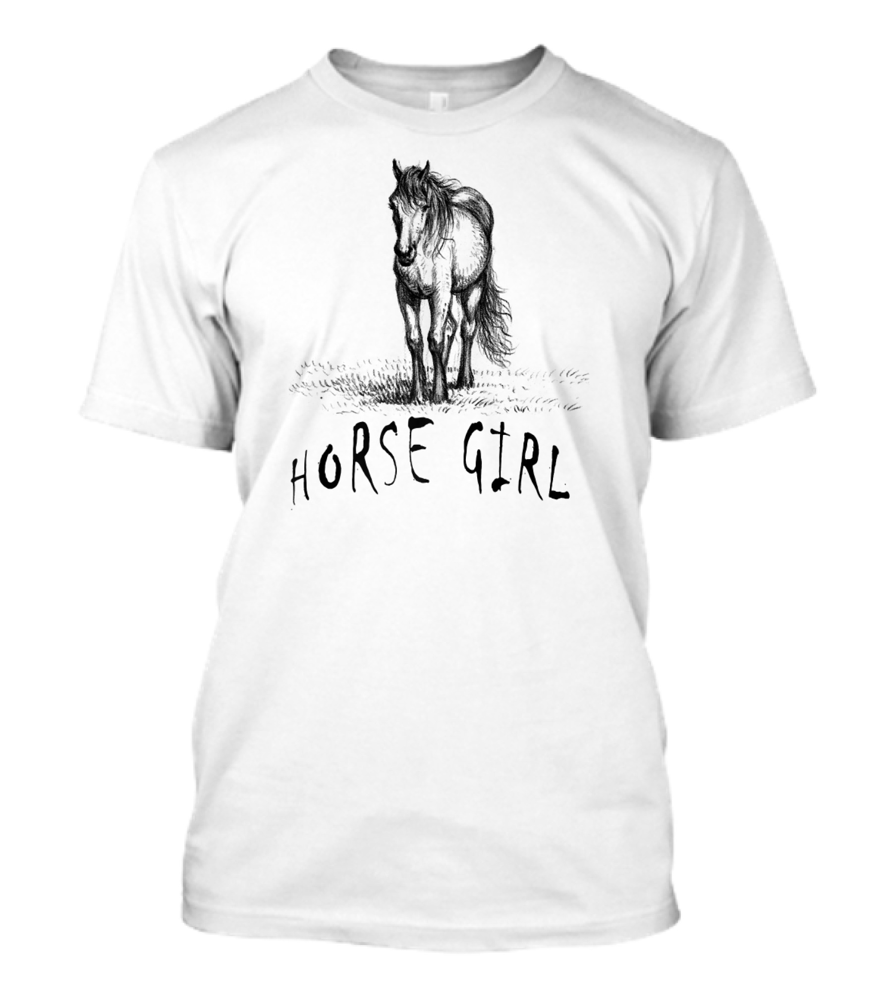 Horse Girl Standing Horse Love Riding T-Shirt