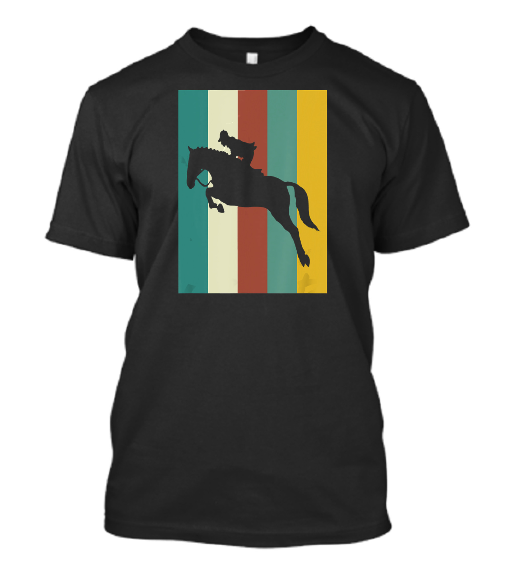 Horse Riding Colors Eque Vintage Silhouette Jump T-Shirt