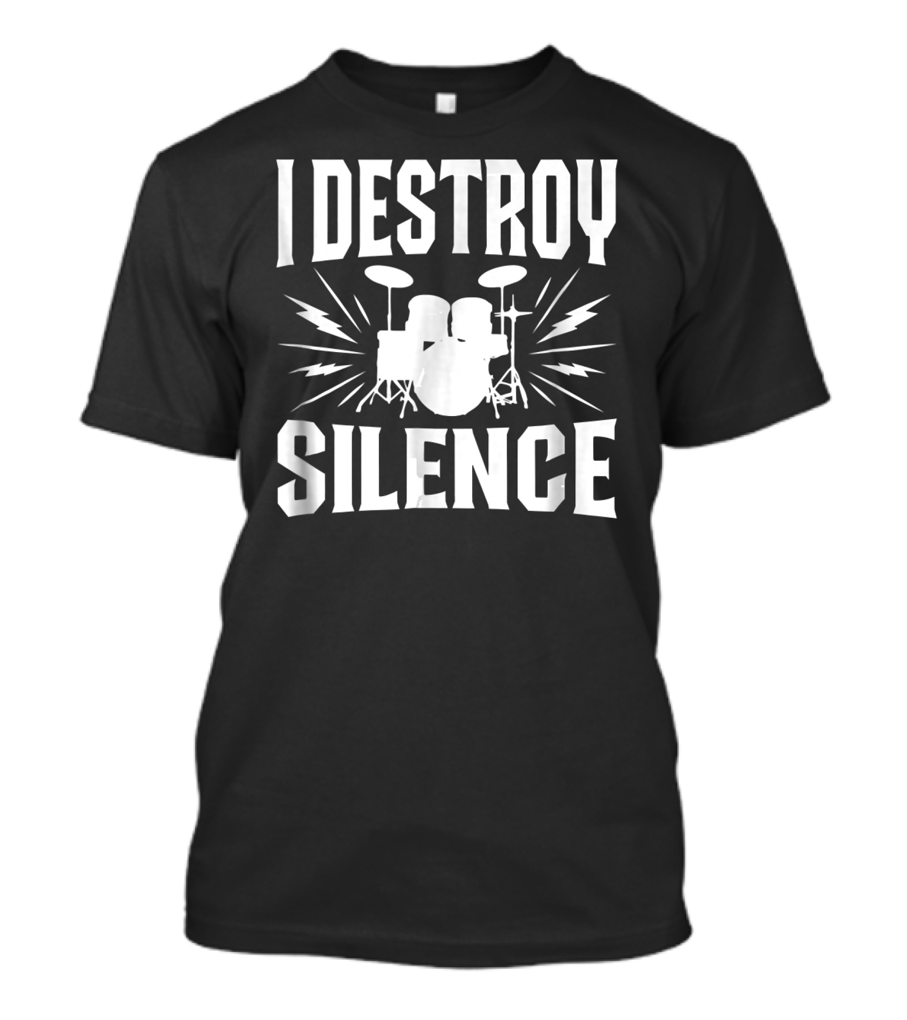 I Destroy Silence Marching Band Drumline Percussion Thunderbolt Drums T-Shirt