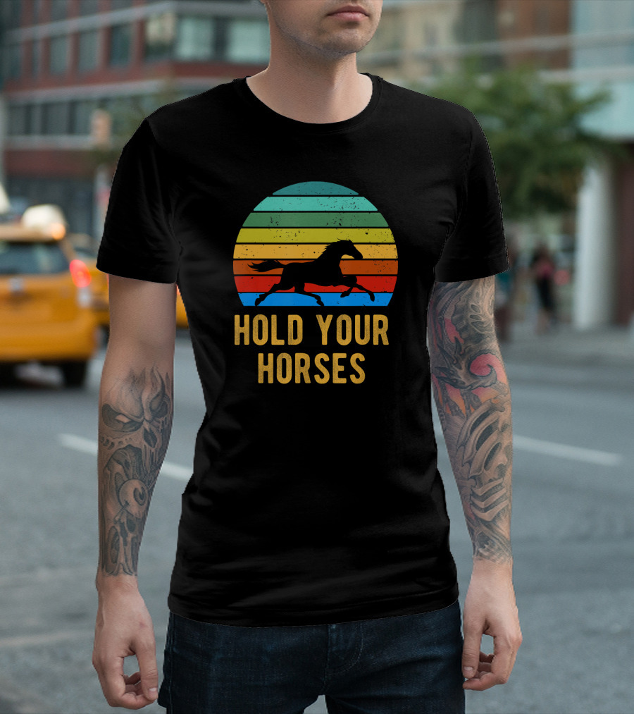 Hold Your Horses Retro Farm Sunset T-Shirt