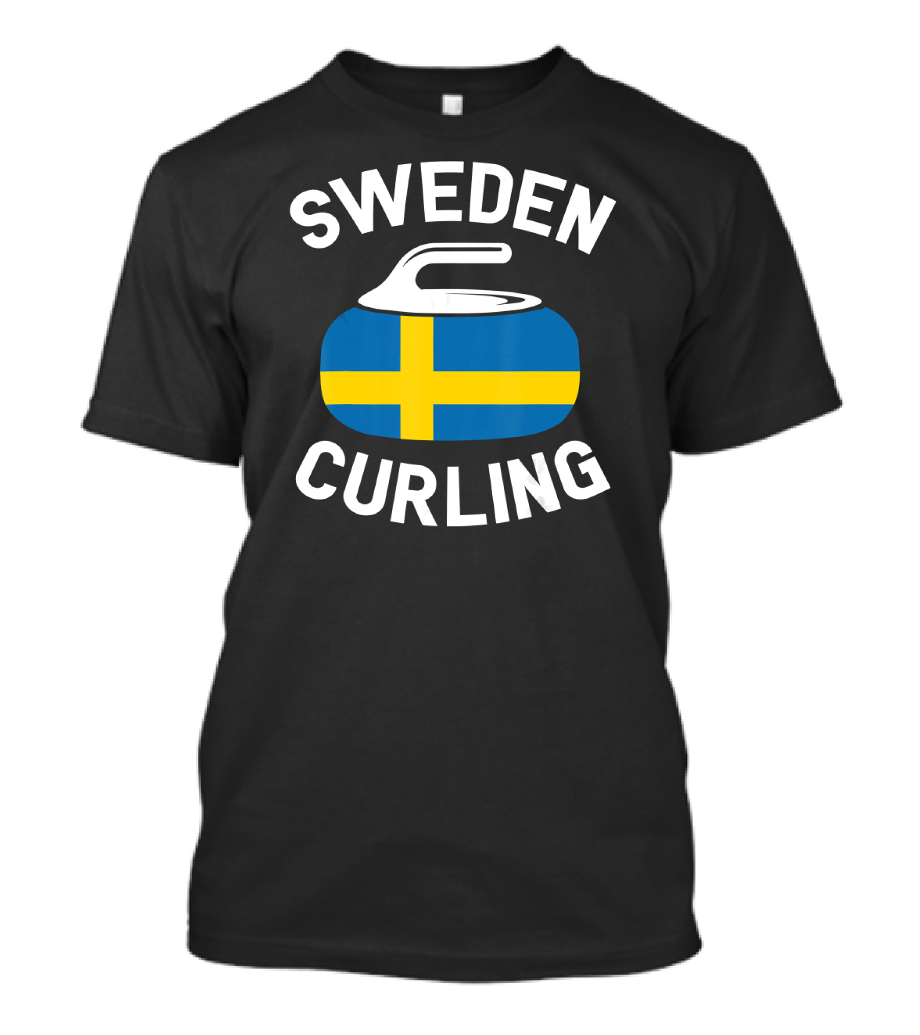 Sweden Curling Swedish Sport Flag Stone T-Shirt