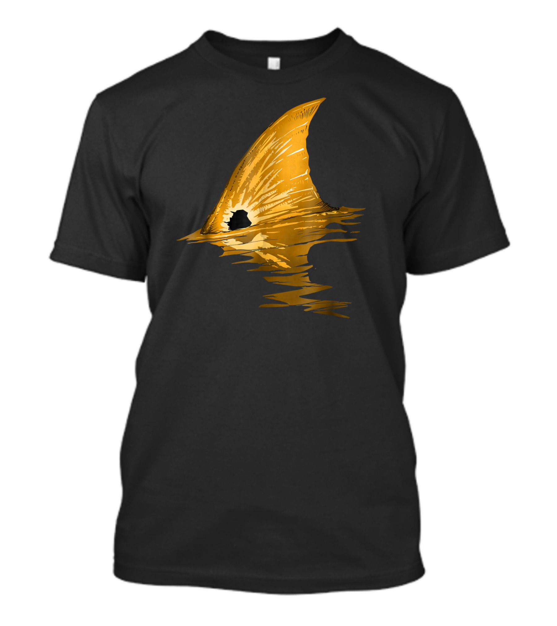 Redfish Tailing Golden Fin In Water Reflections T-Shirt