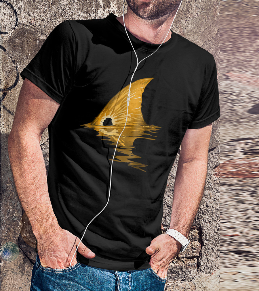 Redfish Tailing Golden Fin In Water Reflections T-Shirt