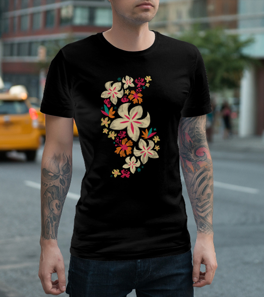Tropicana Vibrant Floral Pattern with Bold Tropical Blooms T-Shirt