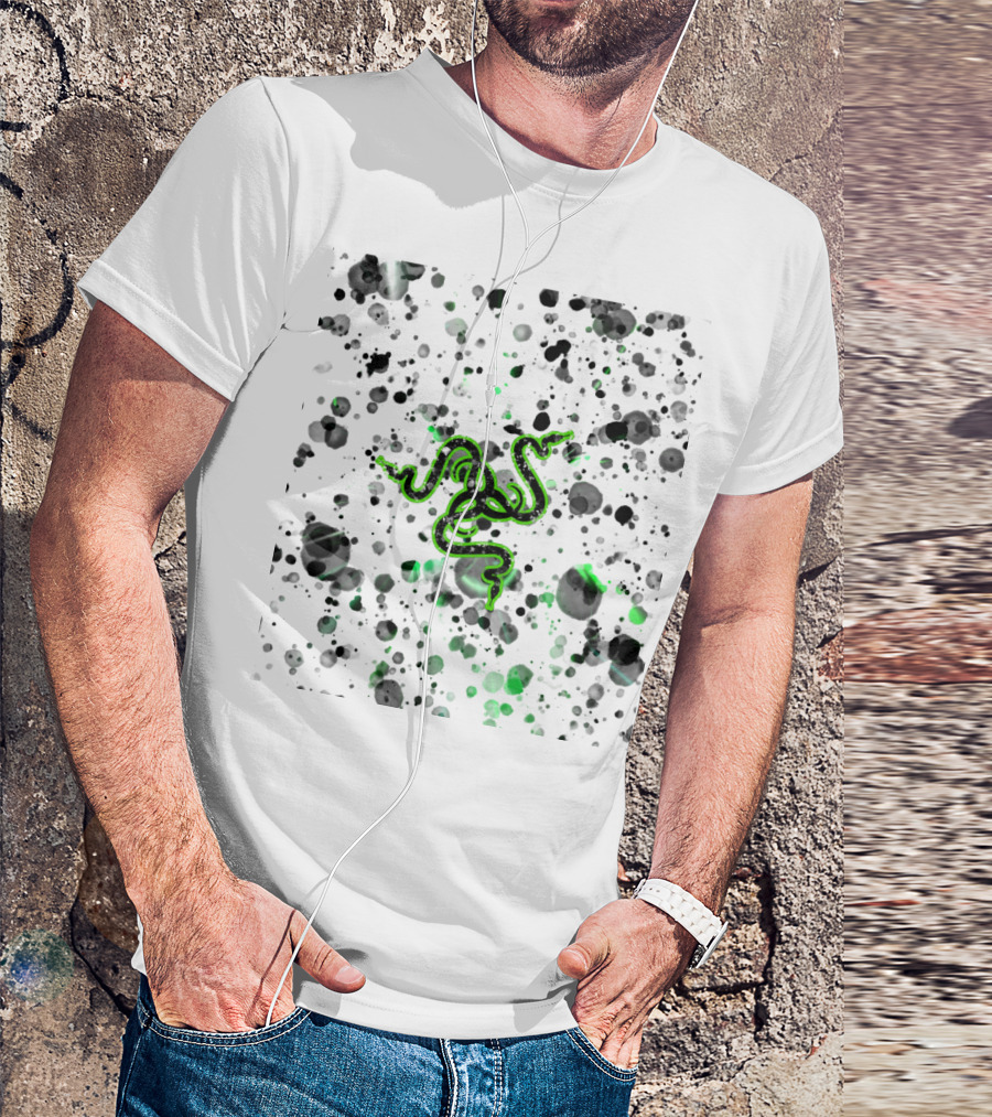 Razer Neon Green Splattered Triple Snake T-Shirt
