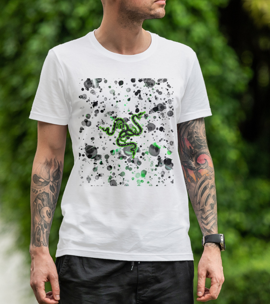 Razer Neon Green Splattered Triple Snake T-Shirt