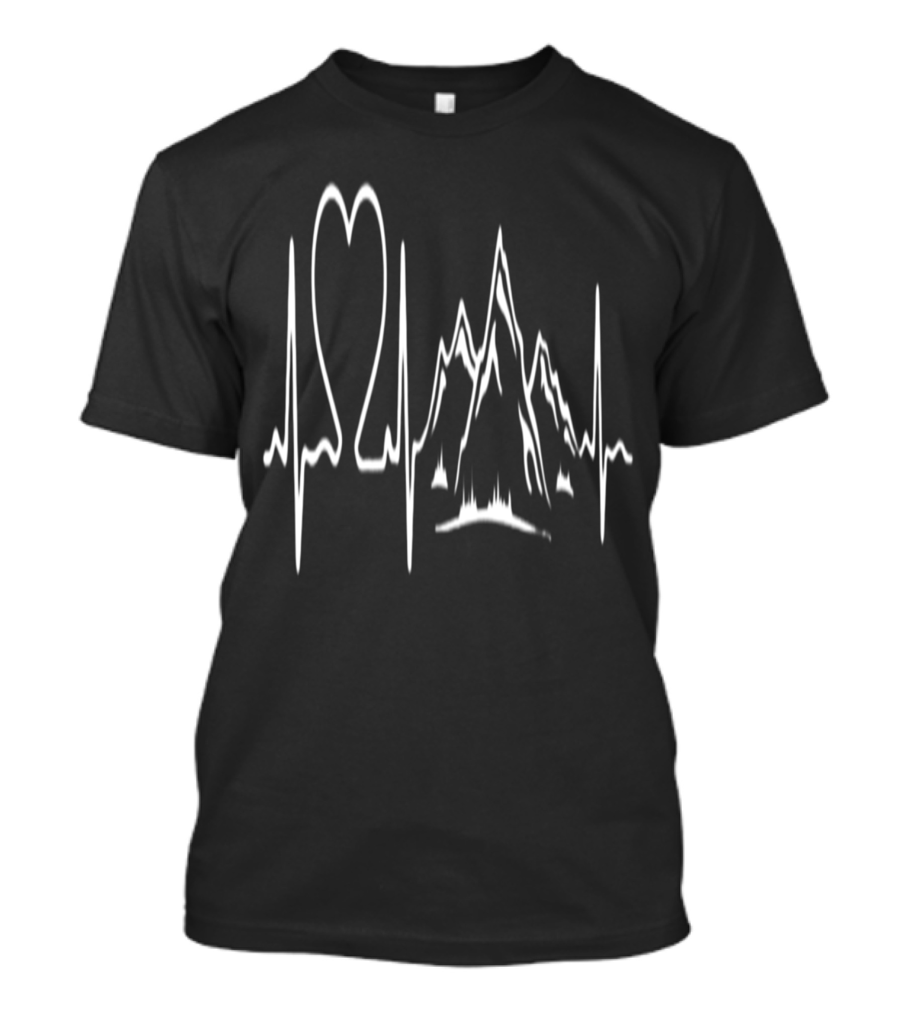 Heartbeat Love For Mountains In Heartbeat Line T-Shirt
