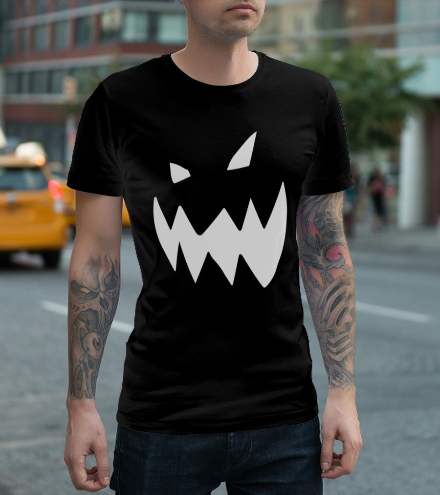 Pumpkin Grumpy Face Halloween Jack-O'-Lantern T-Shirt