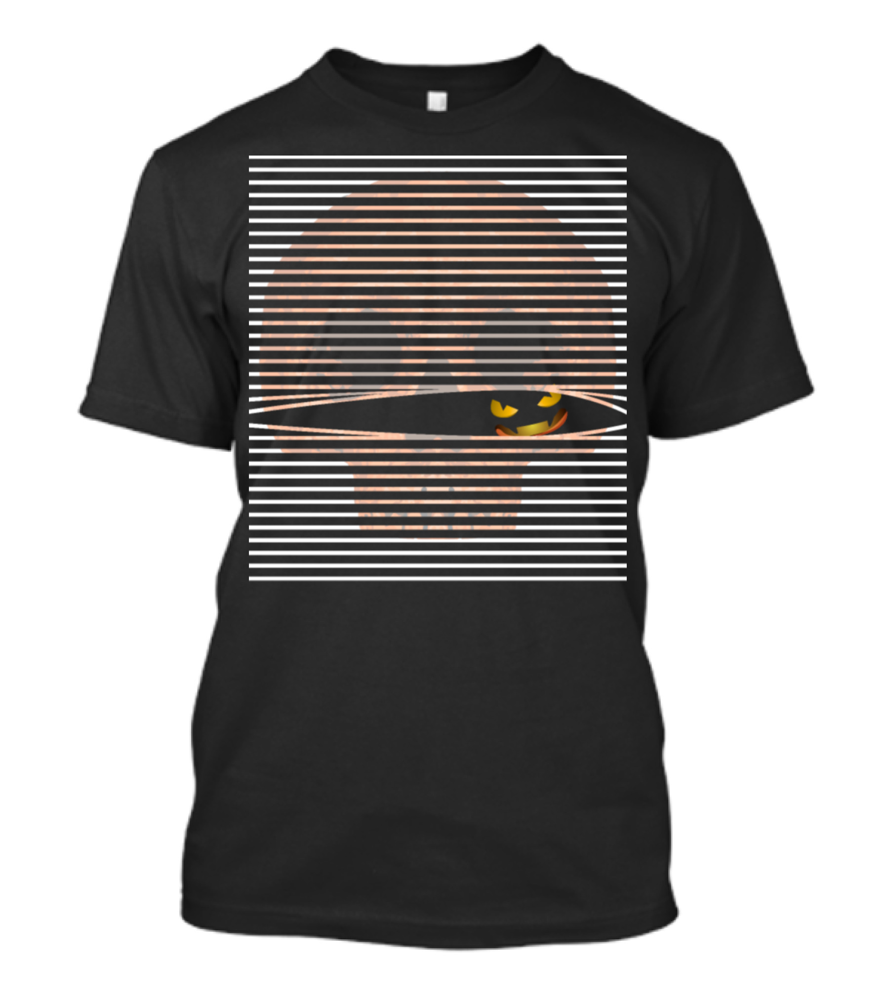 Halloween Skull Pumpkin Scare Hidden Face T-Shirt