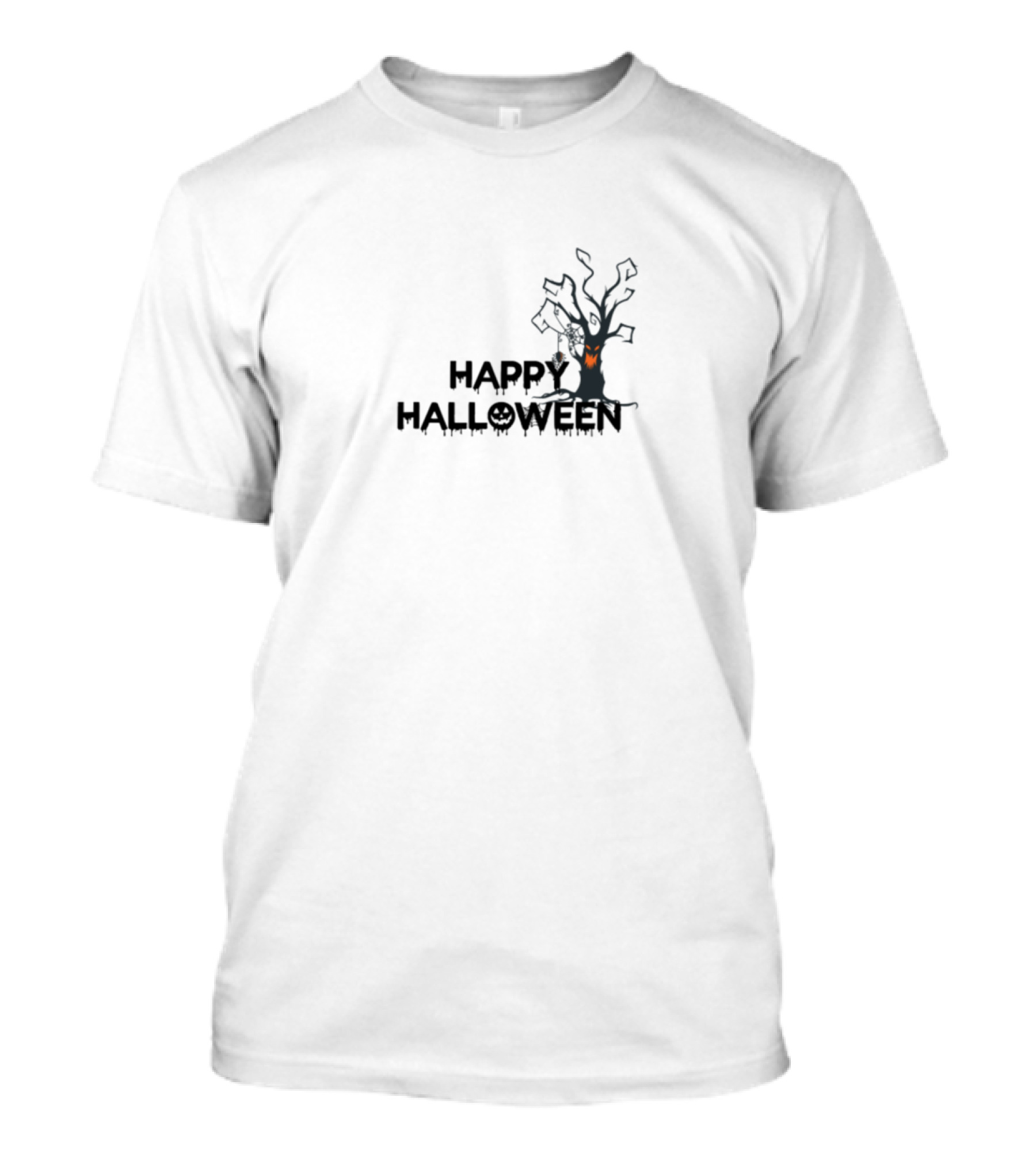 Happy Halloween Spooky Tree And Pumpkin Face T-Shirt