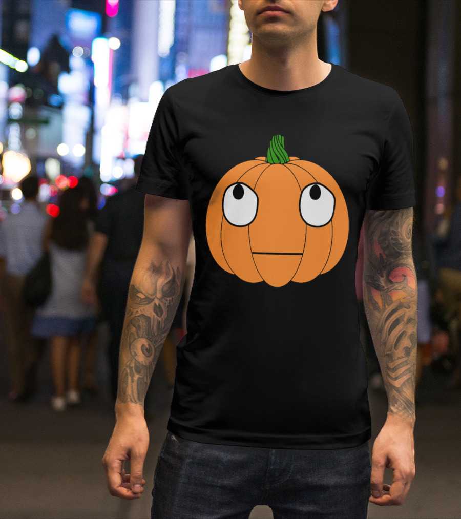 Pumpkin Eyes Emote Cartoon Expression T-Shirt